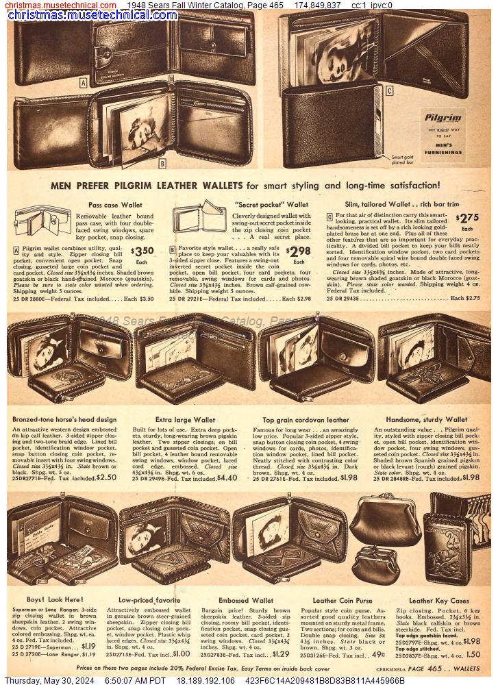 1948 Sears Fall Winter Catalog, Page 465