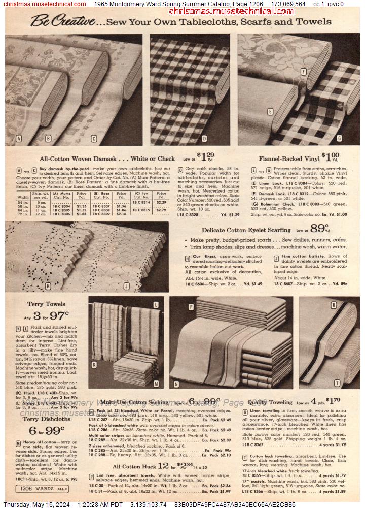 1965 Montgomery Ward Spring Summer Catalog, Page 1206
