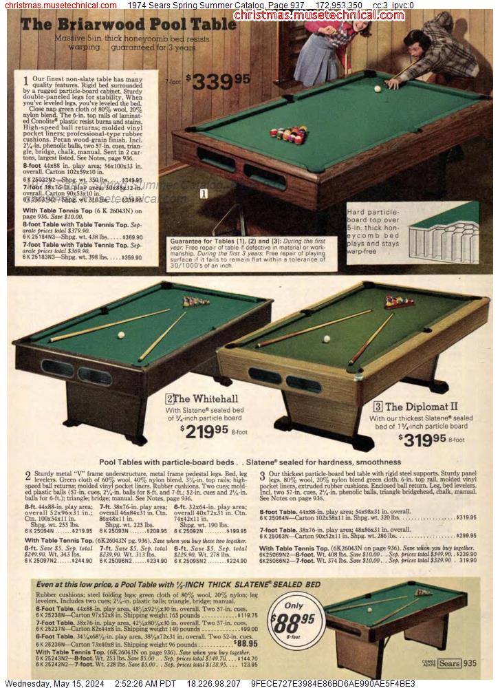 1974 Sears Spring Summer Catalog, Page 937