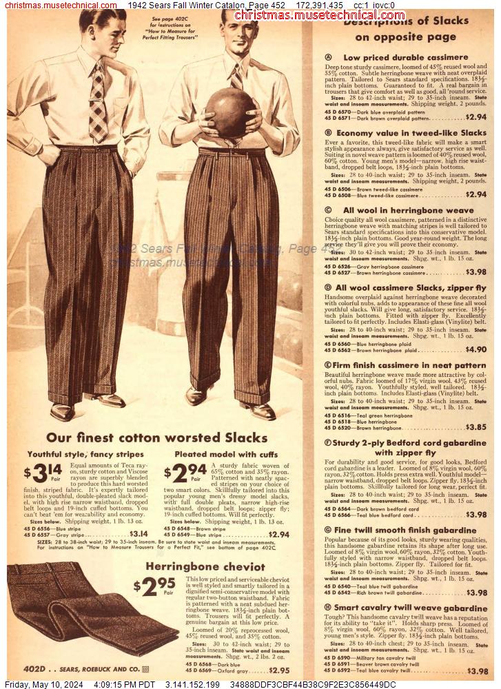 1942 Sears Fall Winter Catalog, Page 452