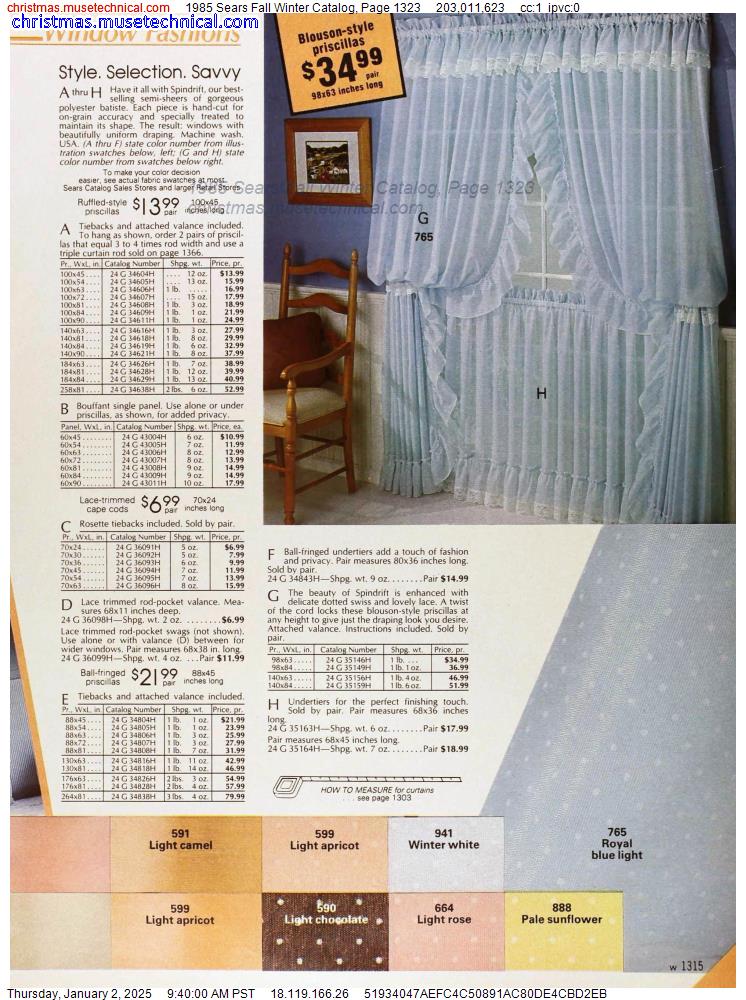 1985 Sears Fall Winter Catalog, Page 1323