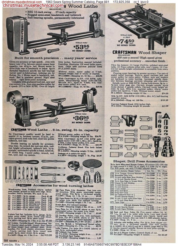 1963 Sears Spring Summer Catalog, Page 881