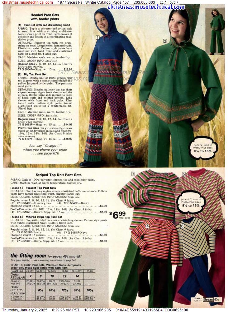 1977 Sears Fall Winter Catalog, Page 457