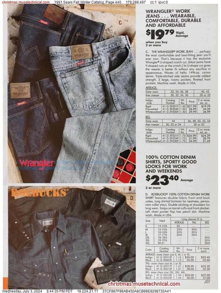 1991 Sears Fall Winter Catalog, Page 440