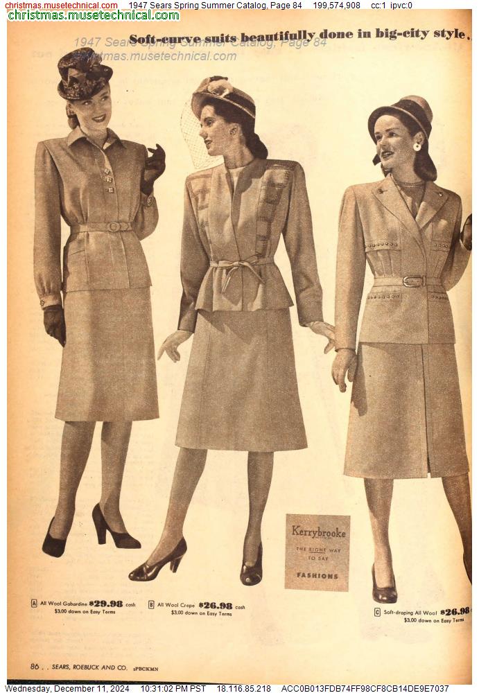 1947 Sears Spring Summer Catalog, Page 84