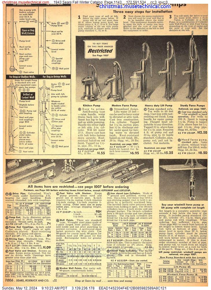 1943 Sears Fall Winter Catalog, Page 1143