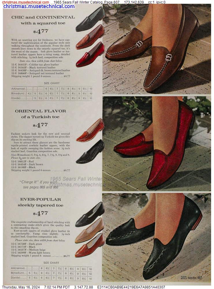 1965 Sears Fall Winter Catalog, Page 607