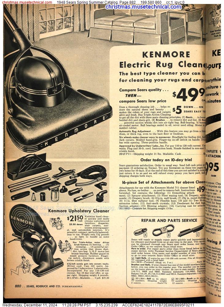 1948 Sears Spring Summer Catalog, Page 882