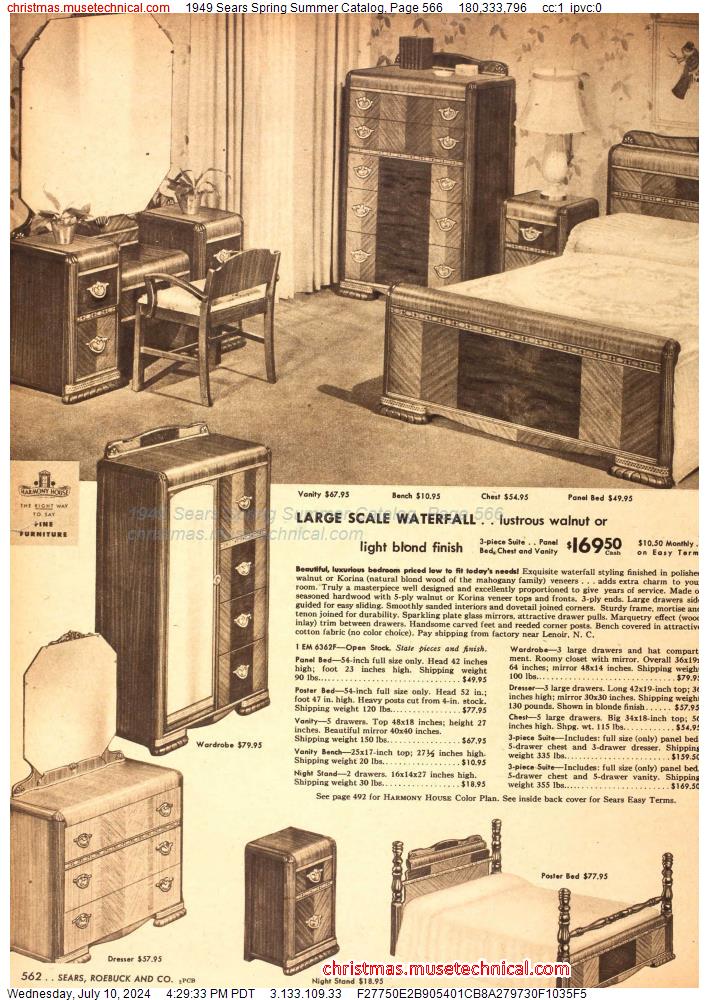 1949 Sears Spring Summer Catalog, Page 566