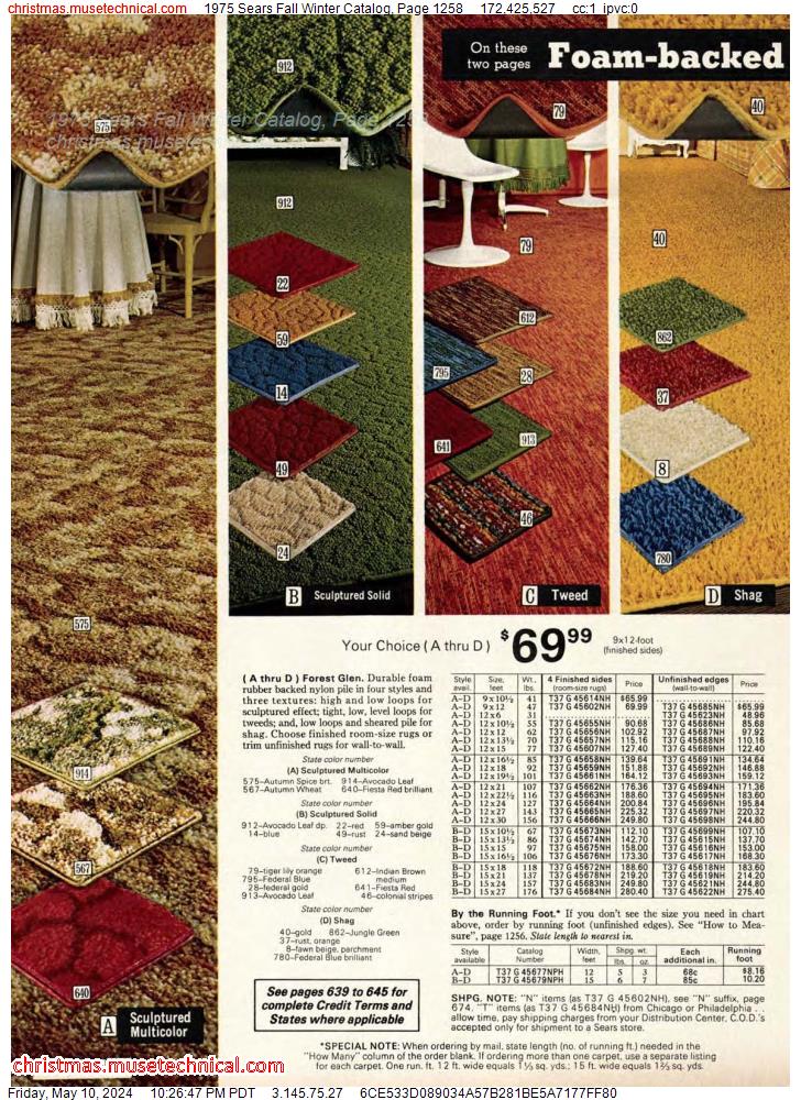 1975 Sears Fall Winter Catalog, Page 1258