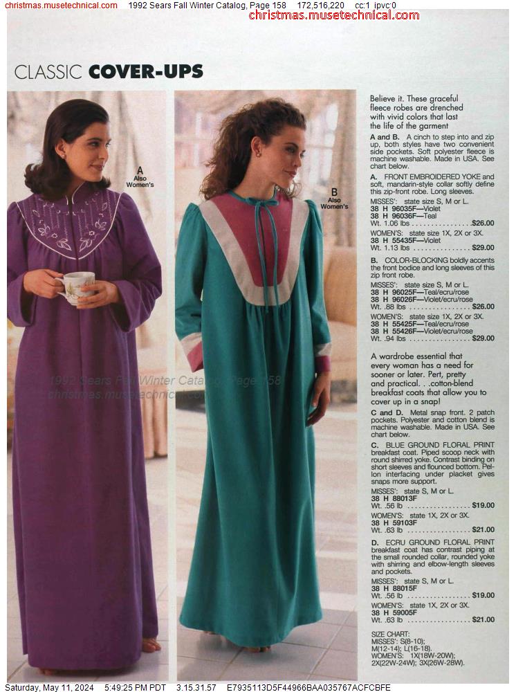 1992 Sears Fall Winter Catalog, Page 158