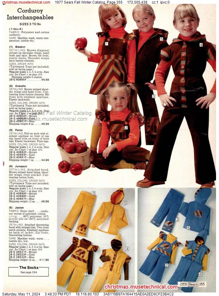 1977 Sears Fall Winter Catalog, Page 355