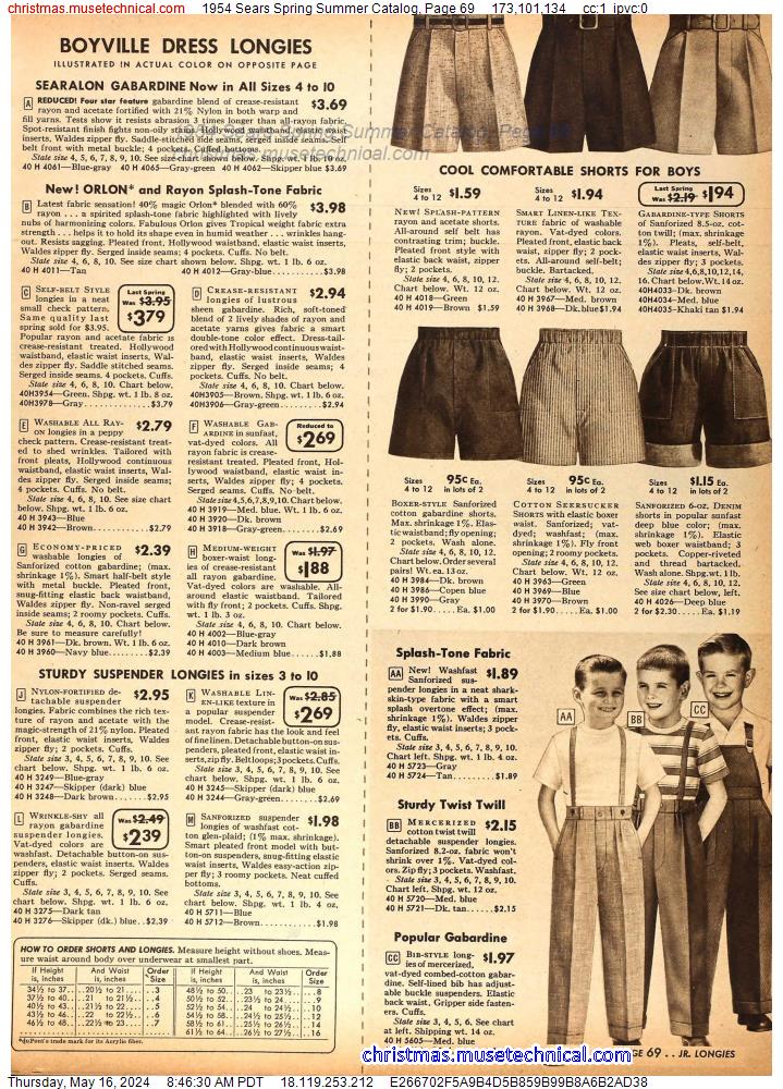 1954 Sears Spring Summer Catalog, Page 69