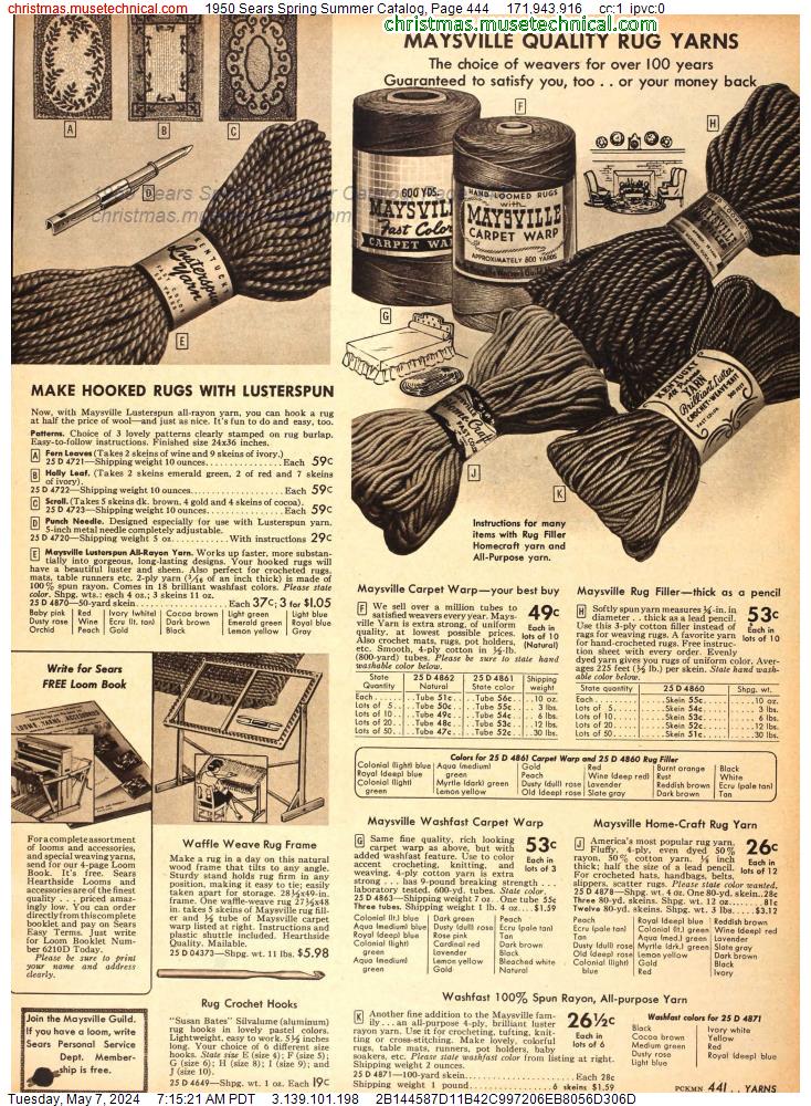 1950 Sears Spring Summer Catalog, Page 444