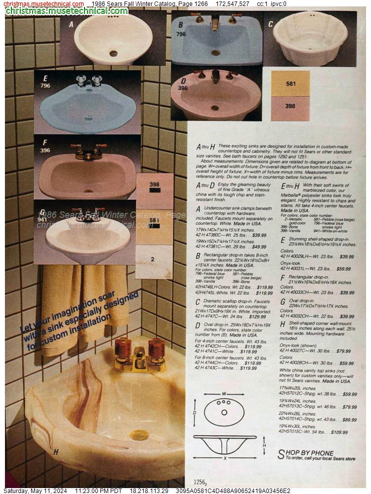 1986 Sears Fall Winter Catalog, Page 1266