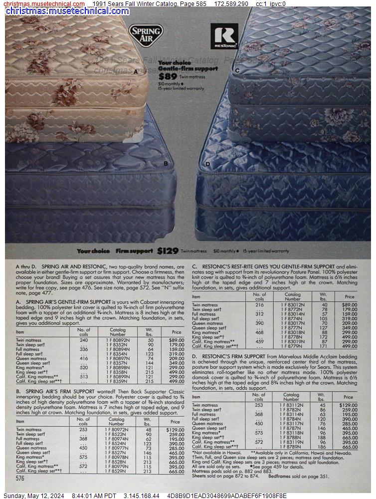 1991 Sears Fall Winter Catalog, Page 585