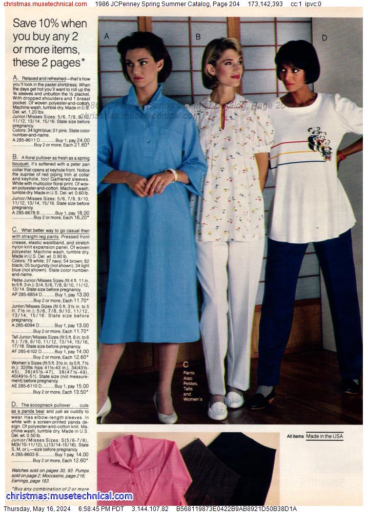 1986 JCPenney Spring Summer Catalog, Page 204