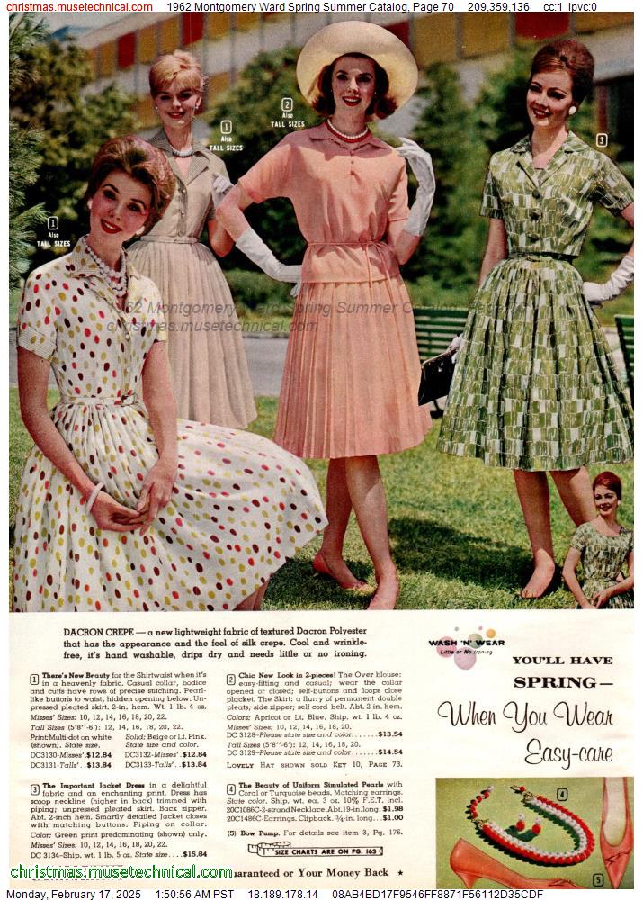 1962 Montgomery Ward Spring Summer Catalog, Page 70