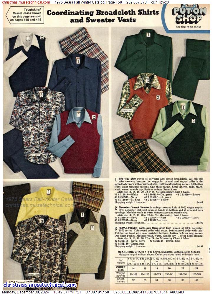 1975 Sears Fall Winter Catalog, Page 450