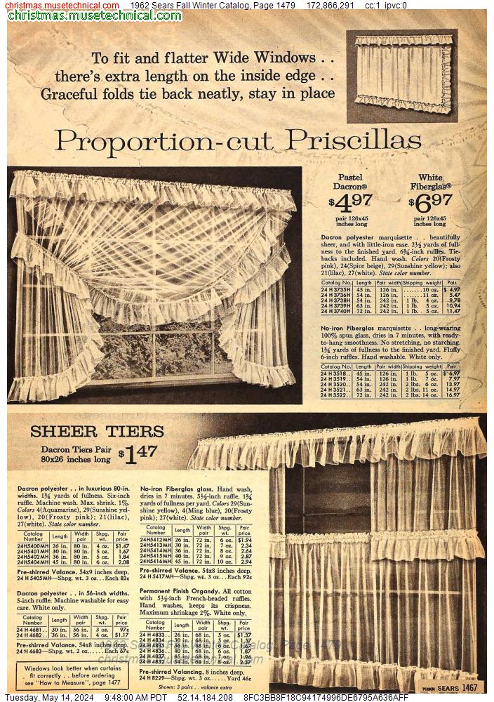 1962 Sears Fall Winter Catalog, Page 1479