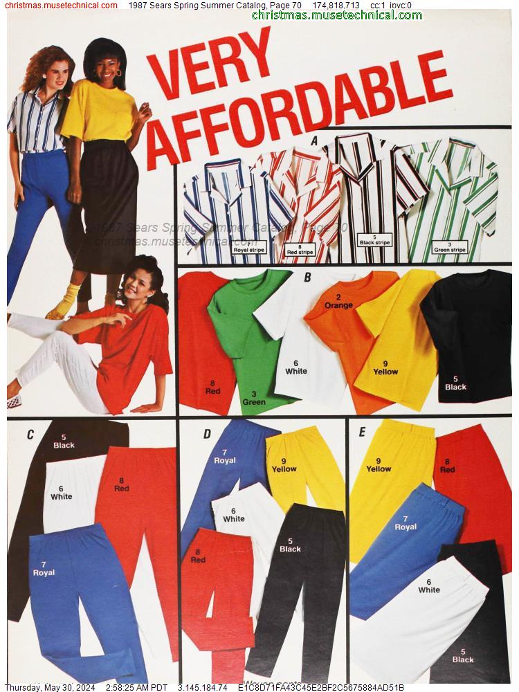 1987 Sears Spring Summer Catalog, Page 70