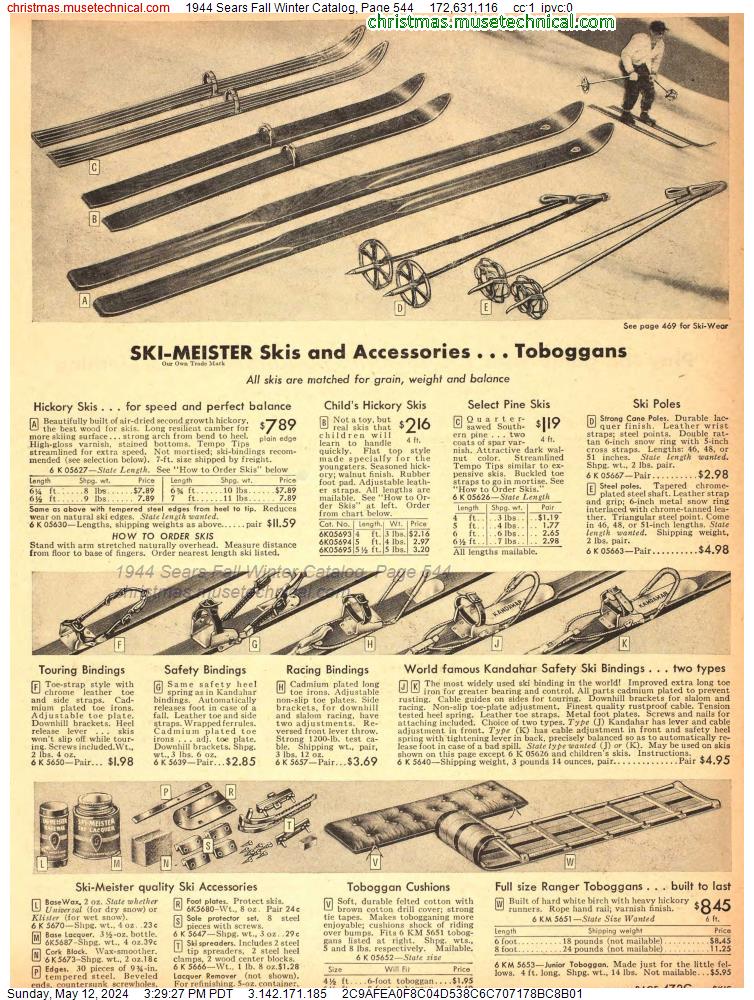 1944 Sears Fall Winter Catalog, Page 544