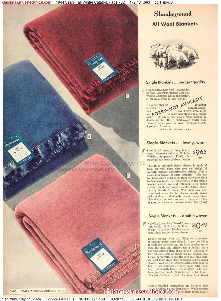 1944 Sears Fall Winter Catalog, Page 752