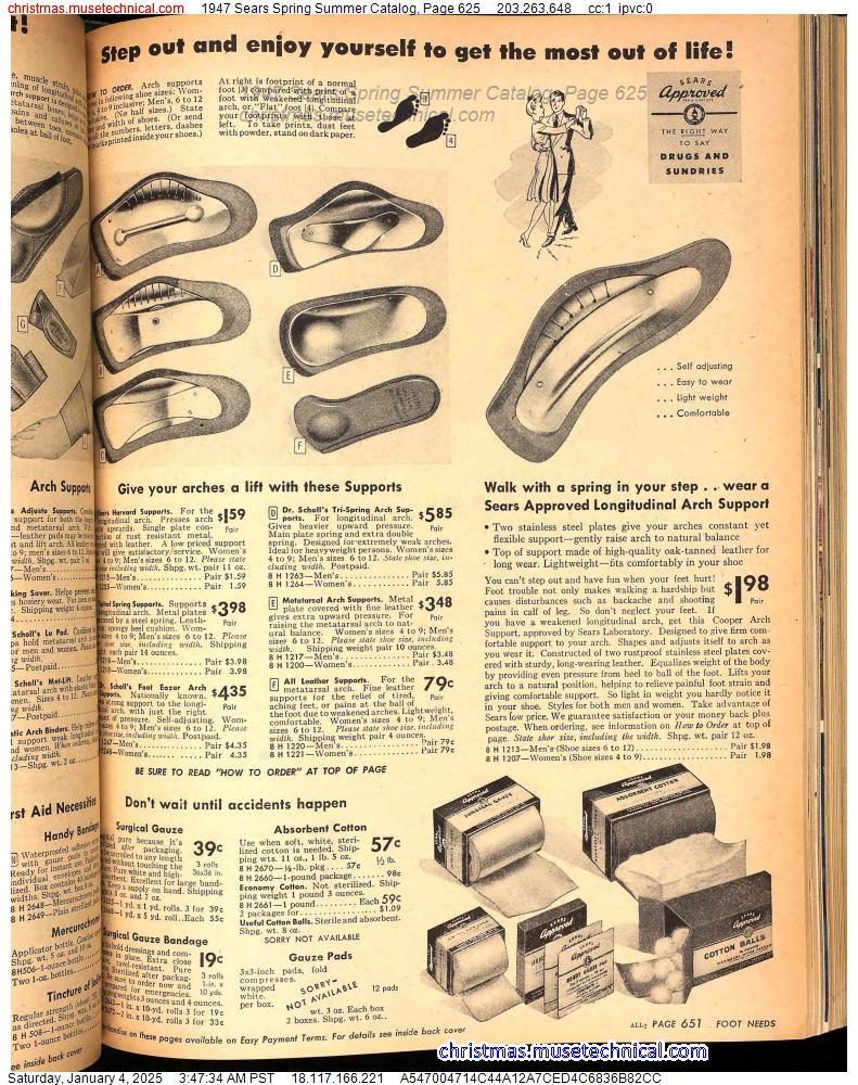 1947 Sears Spring Summer Catalog, Page 625