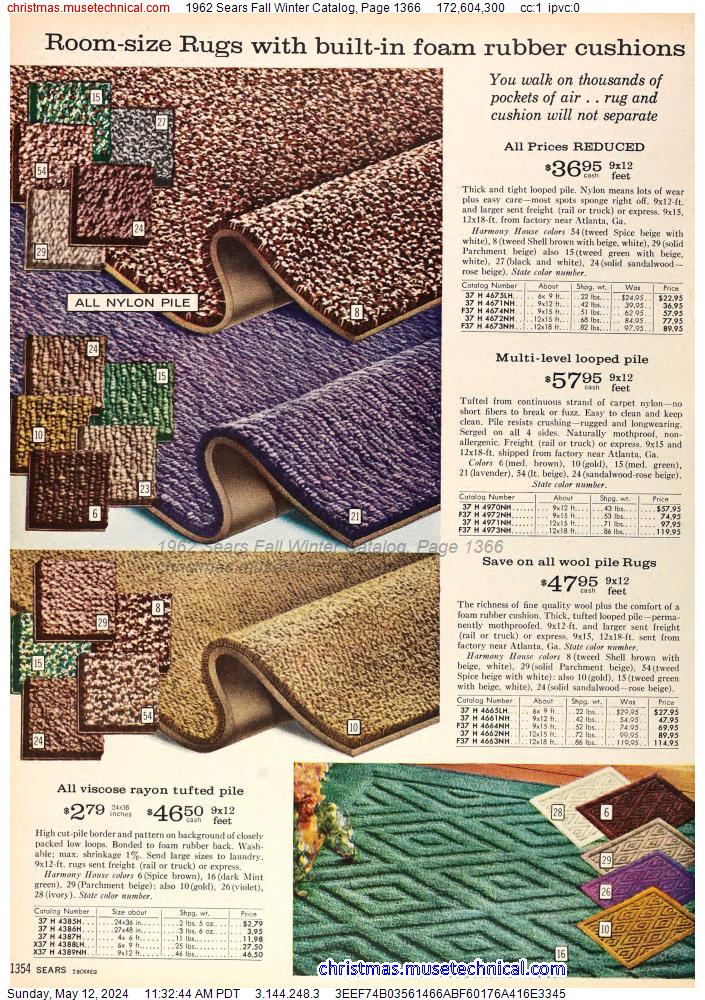 1962 Sears Fall Winter Catalog, Page 1366