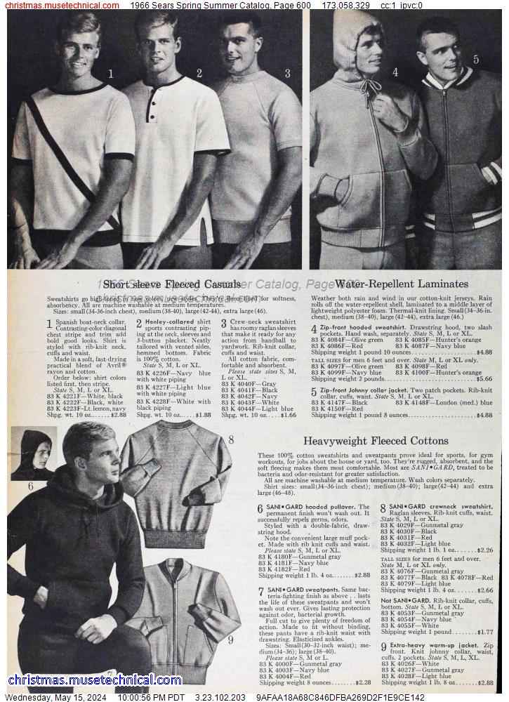 1966 Sears Spring Summer Catalog, Page 600