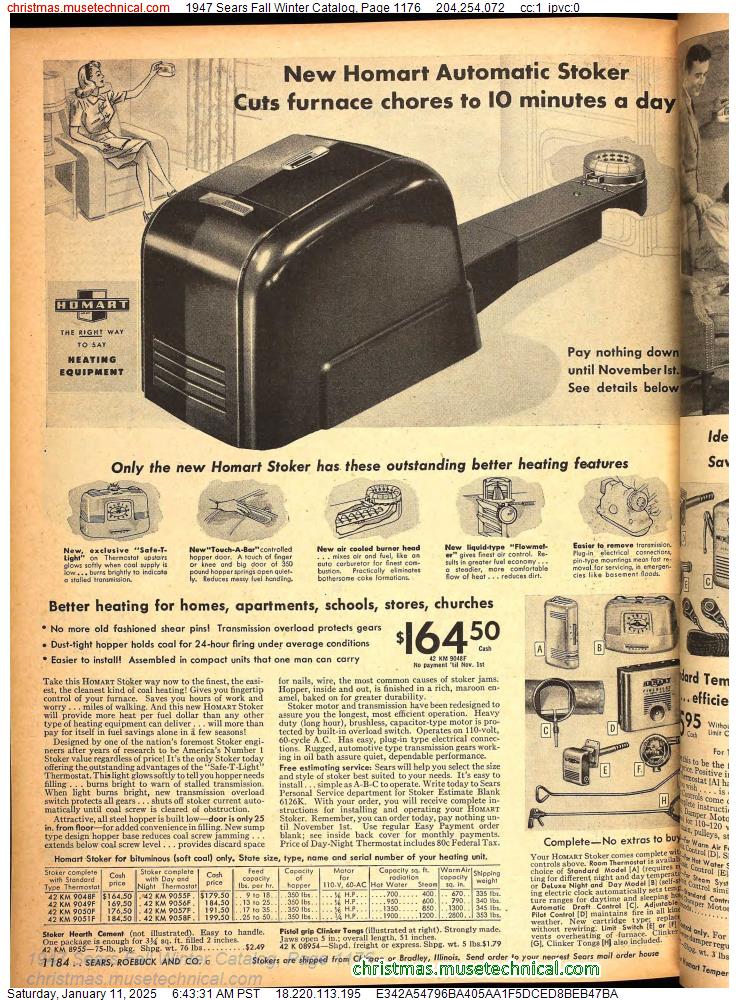 1947 Sears Fall Winter Catalog, Page 1176