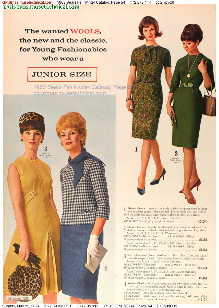 1963 Sears Fall Winter Catalog, Page 54