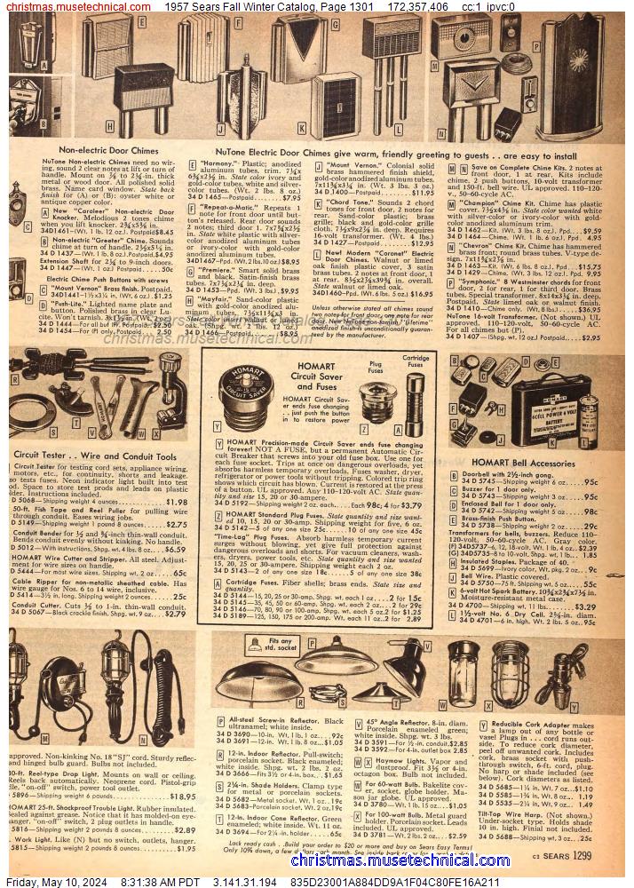 1957 Sears Fall Winter Catalog, Page 1301