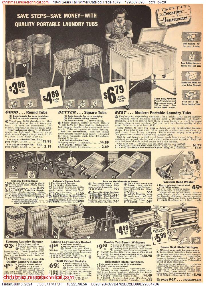 1941 Sears Fall Winter Catalog, Page 1079