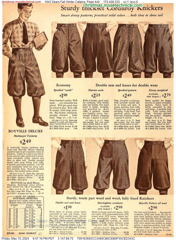 1943 Sears Fall Winter Catalog, Page 440