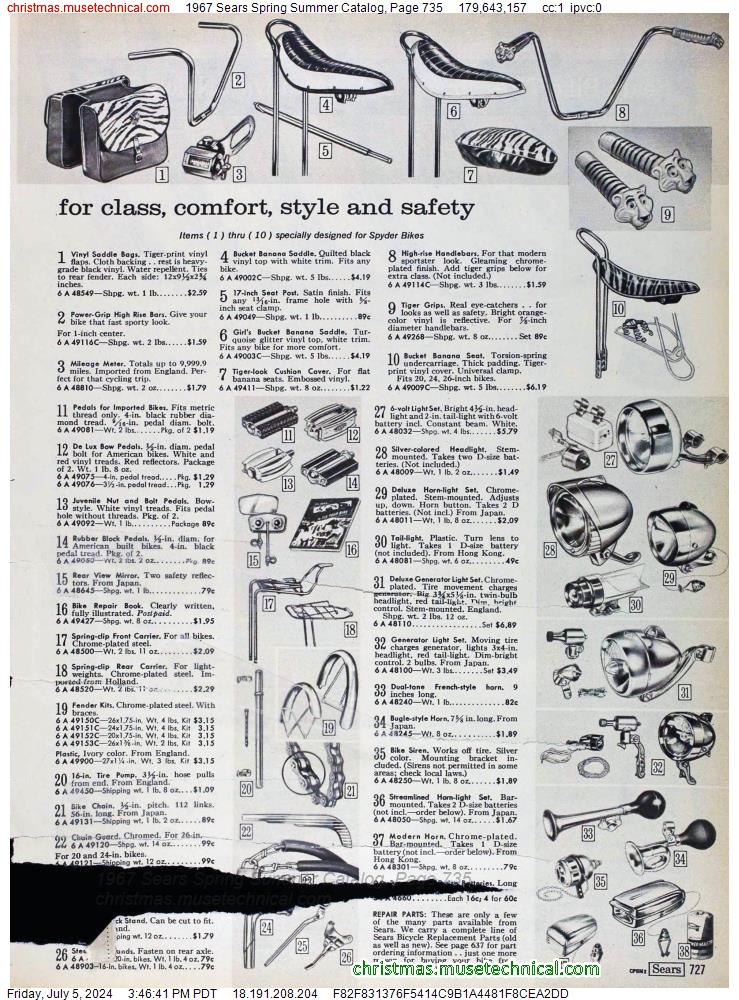 1967 Sears Spring Summer Catalog, Page 735