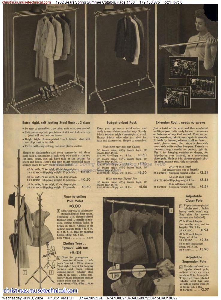 1962 Sears Spring Summer Catalog, Page 1406