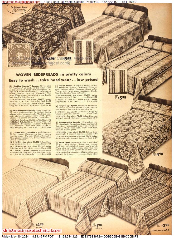 1951 Sears Fall Winter Catalog, Page 648