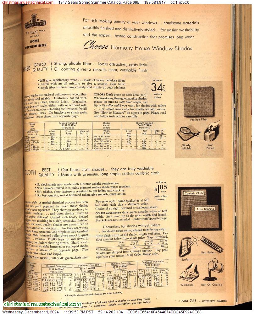 1947 Sears Spring Summer Catalog, Page 695