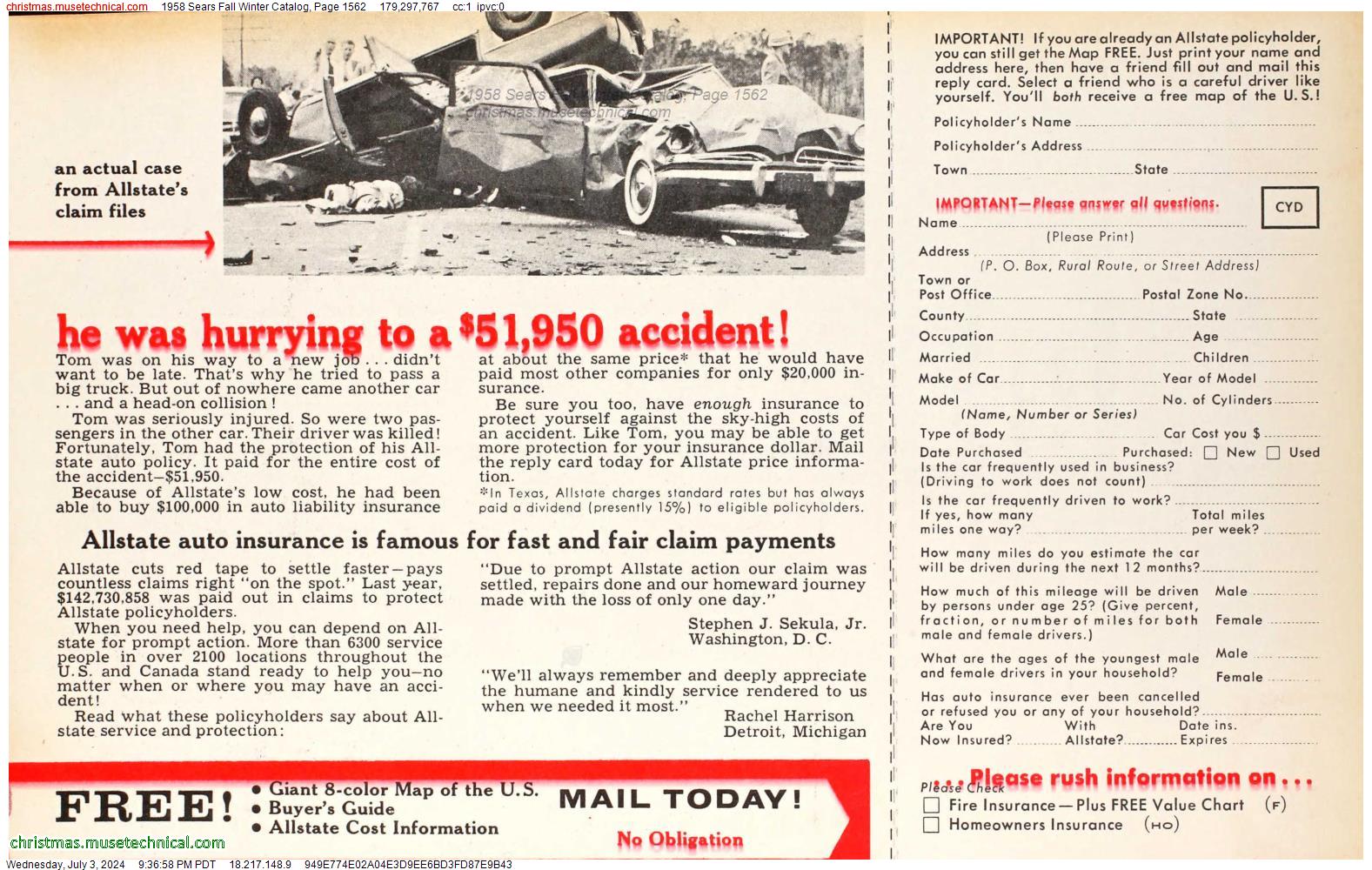 1958 Sears Fall Winter Catalog, Page 1562