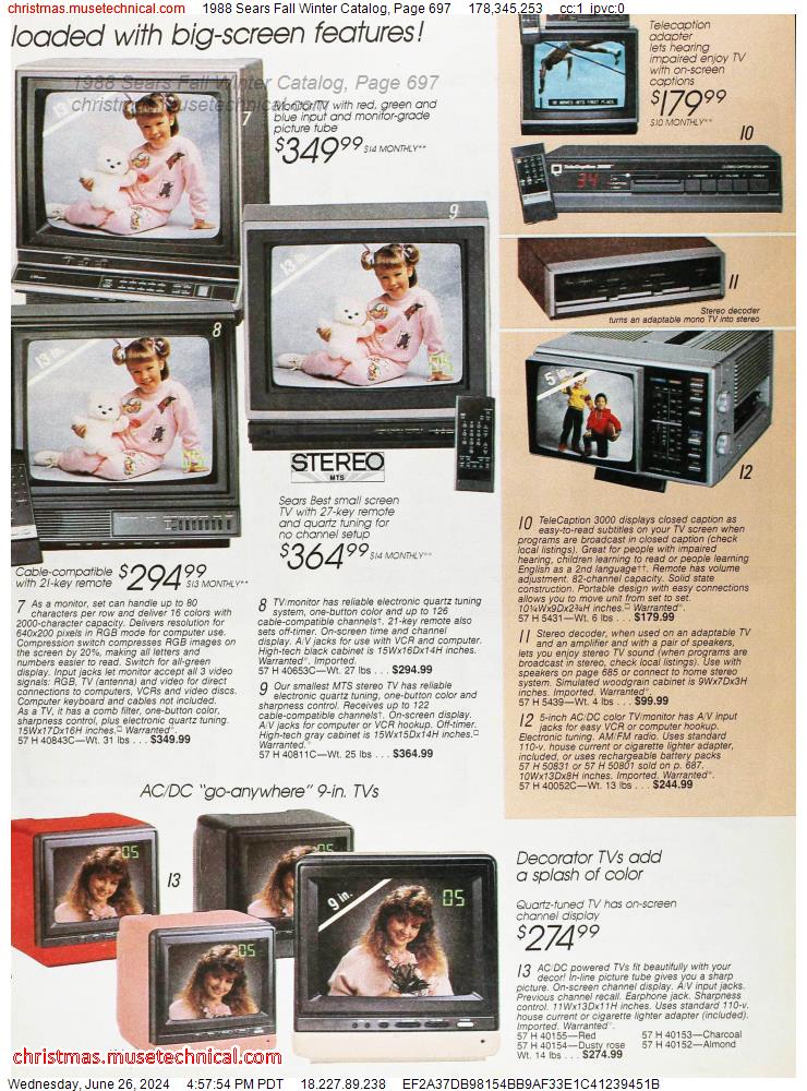 1988 Sears Fall Winter Catalog, Page 697