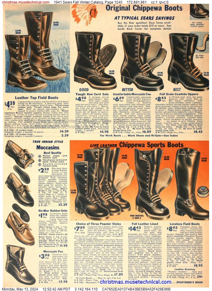 1941 Sears Fall Winter Catalog, Page 1240