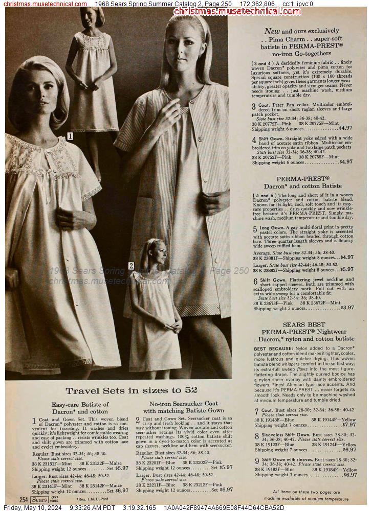 1968 Sears Spring Summer Catalog 2, Page 250