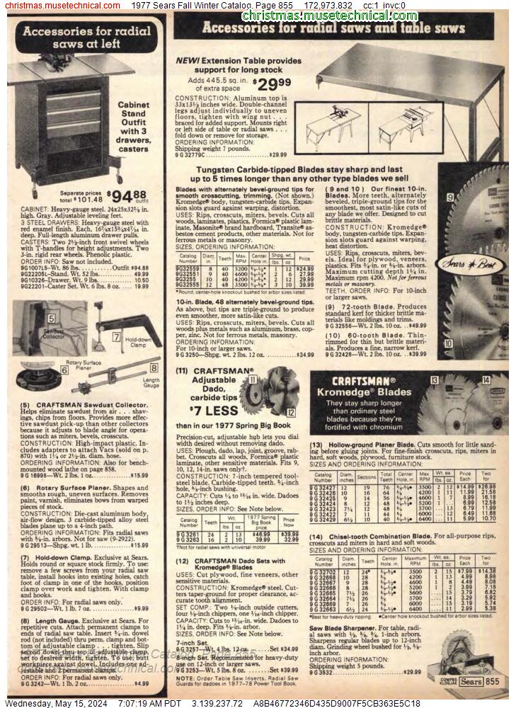 1977 Sears Fall Winter Catalog, Page 855