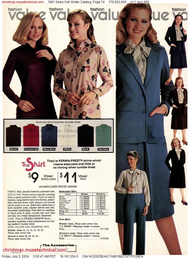 1981 Sears Fall Winter Catalog, Page 74