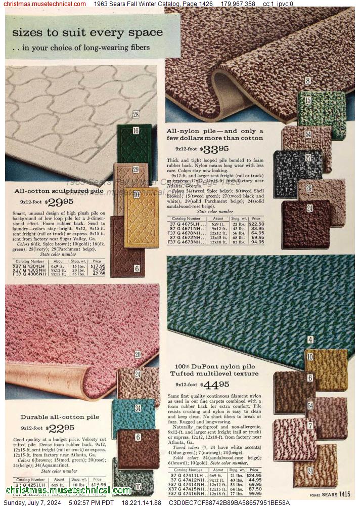1963 Sears Fall Winter Catalog, Page 1426