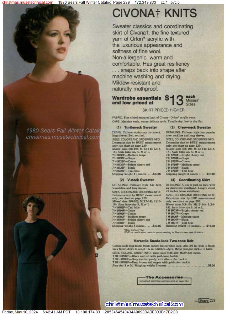 1980 Sears Fall Winter Catalog, Page 239