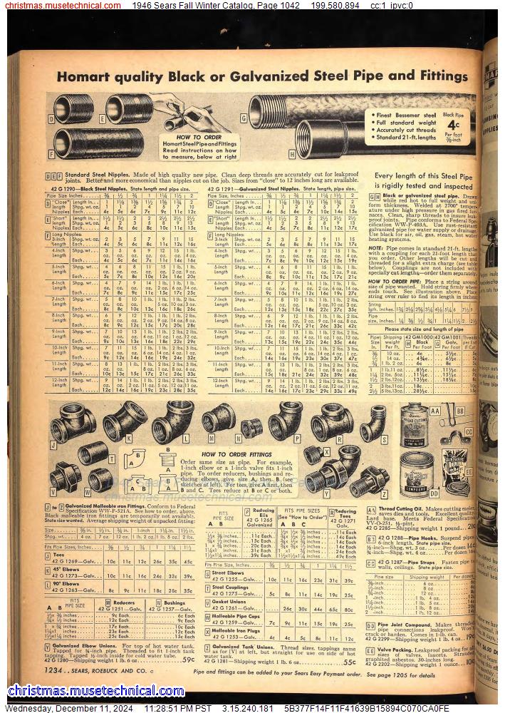 1946 Sears Fall Winter Catalog, Page 1042