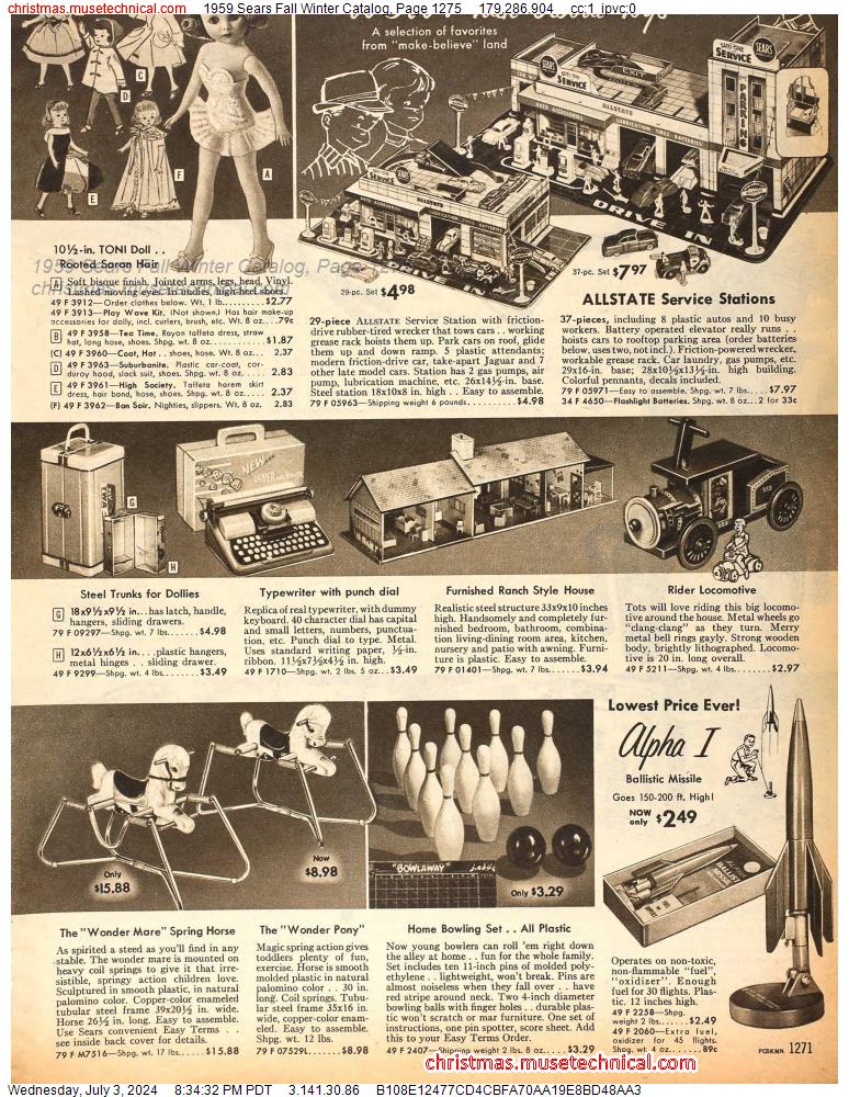 1959 Sears Fall Winter Catalog, Page 1275