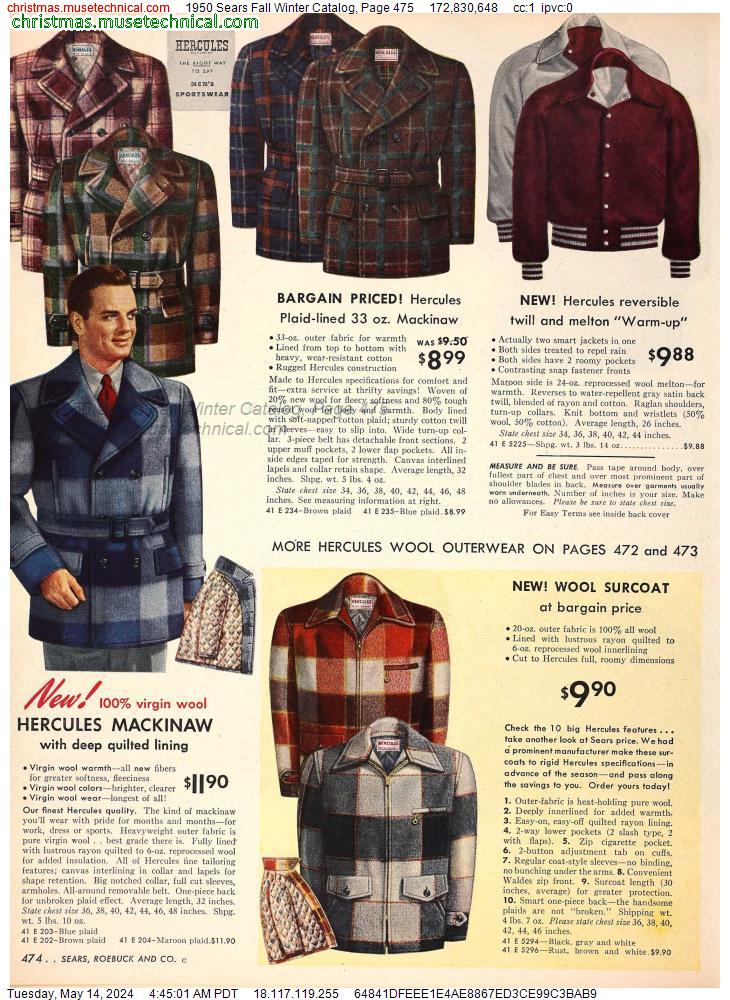 1950 Sears Fall Winter Catalog, Page 475